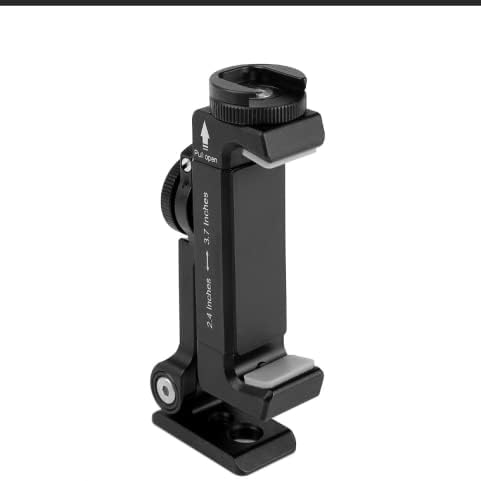 Metal Phone Tripod Mount w Rotatable Cold Shoe for Micphone Easy Use,Compatible with iPhone Tripod Adapter, Cell Phone Mount Holder,Hot Video Crea...