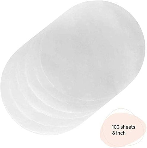 Kana Parchment Paper Baking Circles - 100 Pre-cut Rounds 8 inch_Ideal for Baking Cakes, Pastries & Cheesecakes - Suitable for tortilla Press...