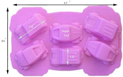 Silicone Chocolate Molds Car Cars Candy Molds for Jello, Crayons, Fondant, Hard Candy, Keto Fat Bombs, Resin (2 Pack)...