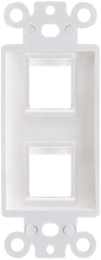 Cmple - 2 Port Decorator Wall Plate Insert, 1-Gang Keystone Wall Plate, Standard Keystone Jack Single Gang Wall Plate - White...