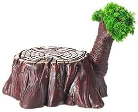 Wooden Pile Spring Garden Miniature Figurines Fairy Village Accessories Mini Animal Sets Micro Landscape Pond Mushroom Bridge Tree Ornament for Sp...