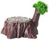 Wooden Pile Spring Garden Miniature Figurines Fairy Village Accessories Mini Animal Sets Micro Landscape Pond Mushroom Bridge Tree Ornament for Sp...