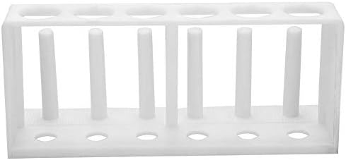 Hilitand Test Tube Rack, 6 Holes 6 Slots Plastic Test Tube Holder Storage Stand for Drying Less Than 25mm Tubes White...
