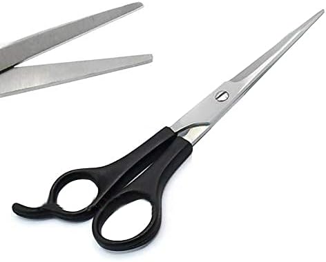 AAProTool Stainless Steel Cutting Part Black Plastic Handle Hair Scissors 6.7"...