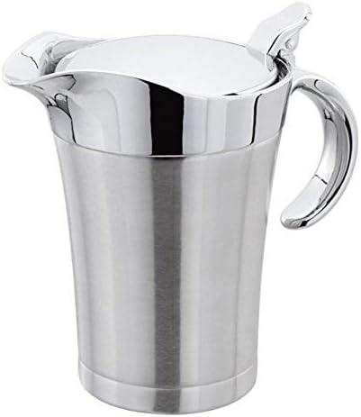 Double Insulated Gravy Boat - Stainless Steel Sauce Jug with Hinged Lid Hinged Lid Ideal for Gravy or Cream at Thanksgiving (750ML/26 OZ)...