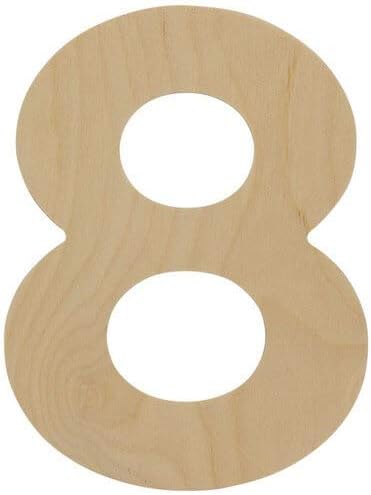 Wooden Number 8 Cutouts 8", Wooden Numbers for Wall Decor, Home Decor, Crafts, and Party Decorations by Woodpeckers...