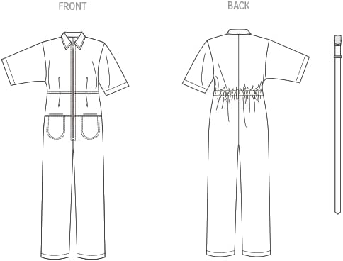 Vogue Misses' Loose Fit Jumpsuit Sewing Pattern Packet, Sizes L-XL-XXL, Multicolor...
