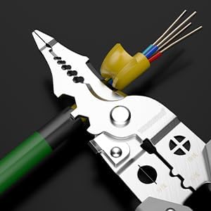 10-in-1 Multifunctional Wire Stripper Tool, 8 inch Wire Crimping Tool, Professional Electrical Cable Cutter Pliers for Stripping Cutting and Crimp...