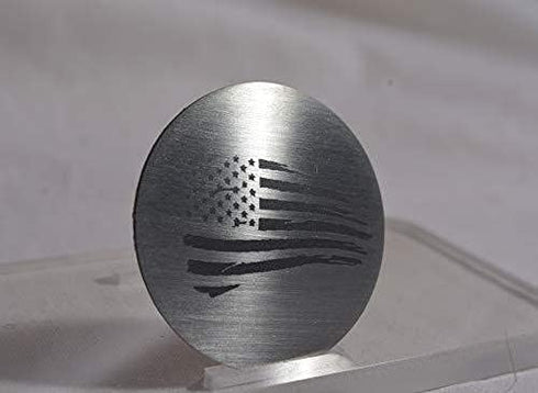 American Car Craft Dial Shifter Trim Plates Etched Brushed Stainless (Tattered Flag)...