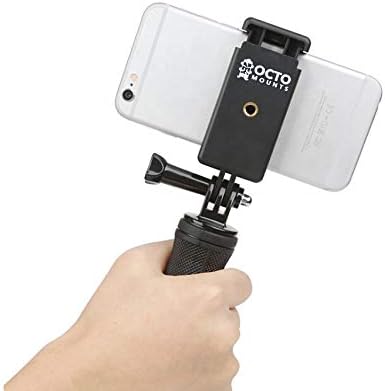 | Universal Smartphone Holder w/GoPro Style Mount Attachment, Tripod Adapter & Screw Adapter for Any Phone. Connect Your Smartphone to Any GoPro M...