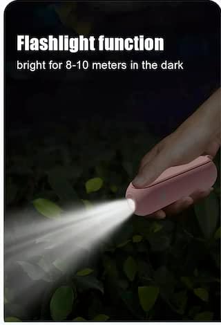 Handheld Mini Fan with Power Bank, Flashlight | For Women, Travel, Outdoor, Office, Home USB Rechargeable (Blue)......