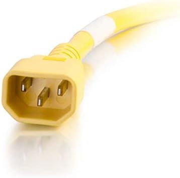C2G Power Cord, Long Extension Cord, Power Extension Cord, 14 AWG, Yellow, 8 Feet (2.43 Meters), Cables to Go 17562...