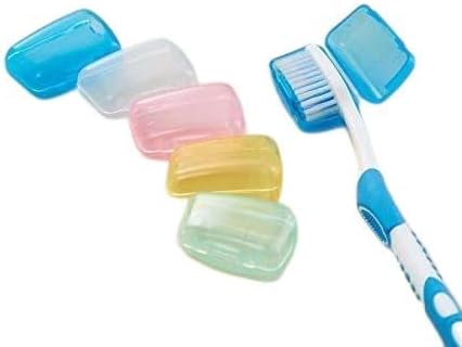 5Pcs Multicolour Travel Toothbrush Head Covers Cap,Toothbrush Case Protective Portable Plastic Clip for Manual Toothbrush, Household Travel, Campi...