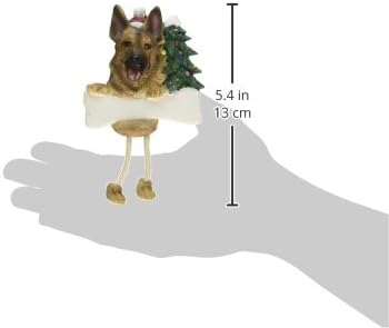 German Shepherd Ornament with Unique "Dangling Legs" Hand Painted and Easily Personalized Christmas Ornament...