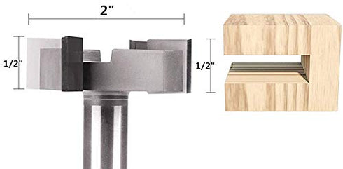 CNC Spoilboard Surfacing Router Bits, 1/2 inch Shank 1 Cutting Diameter T Shape Wood Milling Cutter Planing Tool/Woodworking Tool from Tackpro (1/...
