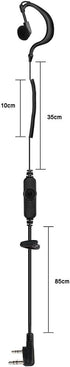 Retevis Volume Adjustable Walkie Talkie Earpiece with Mic, Coil Tube, for RT22 RT68 RT21 H-777 H-777H RT86S, Compatible with Pxton Baofeng BF-T26 ...