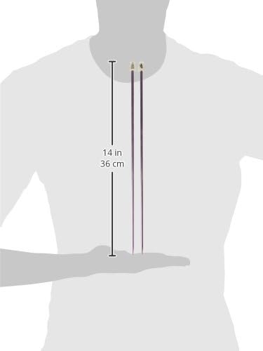 Susan Bates 14-Inch Silvalume Single Point Knitting Needle, 4.5mm, Rose......