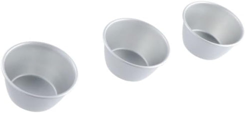 3Pcs Round Carbon Steel Cake Moulds,Pudding Cupcake Mould Muffin Baking Cup Non-Stick Egg Tart Molds Dessert Mould Pans DIY Bakeware Tools...