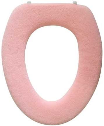 Soft Toilet Seat Cover - Plush & Thick Fabric Toilet Seat Warmer for Round & Elongated 14x18" Toilet Seats - Reusable, Machine-Washable, Easy-Inst...