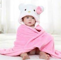 Hooded Toddler Blanket | Plush Soft Animal Baby or Infant Hoodie Blankie 36x27 + Hood (Light Pink)...