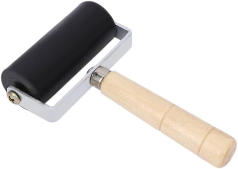 2Pcs Professional Rubber Roller Brayer,6cm Rubber Roller Brayer with Wooden Handle Ink Painting Printmaking Roller Art Stamping Tool...