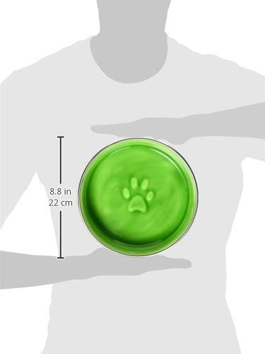 Loving Pets - Le Bol Dog Food Water Bowl Enamel Ceramic Bowl No Tip Stainless Steel Pet Bowl No Skid Spill Proof (Large, Chartreuse)...