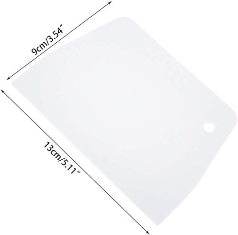 White Plastic Dough Scraper Cream Smooth Cake Flour Spatula Cutter Kitchen Baking Pastry Tool Plastic Dough Scraper Tool Spatulas Cooking Utensils...