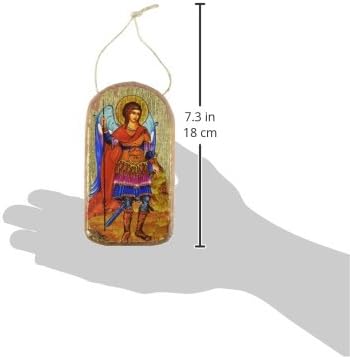 G. Debrekht Saint Michael The Angel Wooden Greek Christian Orthodox Wood Icon Ornament - 87022 - Museum Icons...