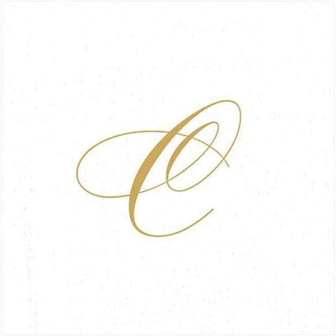 Entertaining with Caspari White Pearl Paper Linen Cocktail Napkins, Monogram Initial C, Pack of 30 (2900CG.C)...