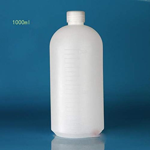 2PCS 1000ml/34oz Plastic Small Mouth Graduated Lab Chemical Reagent Bottle Sample Sealing Bottle with Inner Plug Leak-proof Laboratory Reagent Bot...