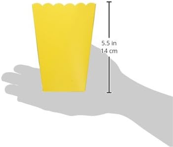 Adorable Yellow Sunshine Small Scalloped Popcorn Box - 5.25" x 3.75" (5 Pieces) - Ideal for Birthday, Party Favors, Celebrations & More...