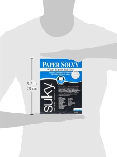 Sulky 409-02 Paper Solvy Water Soluble Fabric Stabilizer, 8-1/2 by 11-Inch, 12 Per Package...