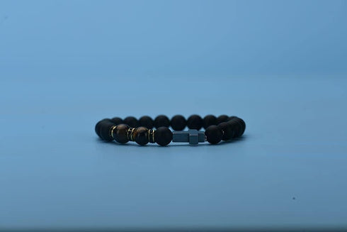 YangQian Cross Bracelet for Men Tiger Eye Catholic Rosary Bracelet for Men Boys Adjustable Natural Crystal Stone Bead Anti Anxiety Stretch Bracele...