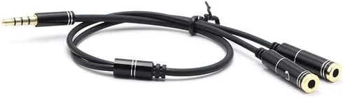Audio Splitter Cable Y Adapter Micro Headset 3.5mm Male to 2 Female for Headphone Desktop and Laptop (Black)...