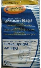 EnviroCare Replacement Micro Filtration Vacuum Cleaner Dust Bags made to fit Eureka F&G Uprights 9 bags and 1 RD Belt...