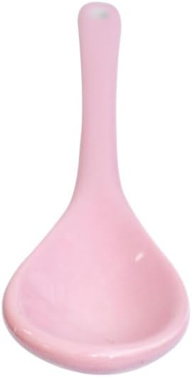 10 pcs Porcelain Egg Spoons Ceramic Spoons 4.7 inch Coffee Dessert Yogurt Tea Milky Tea Pink...