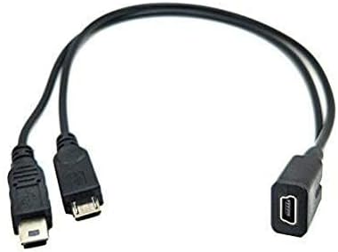 Duttek Mini USB Multi Charging Cable, Mini USB Y Splitter Cable, Mini USB Female to Micro USB Male and Mini USB Male 2 in 1 Splitter Charging Cabl...