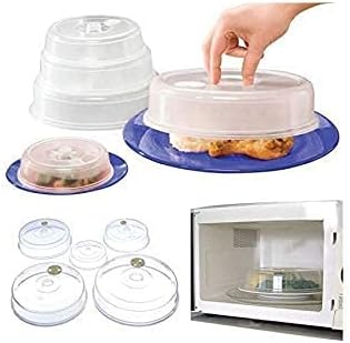 5 Piece Ventilated Microwave Covers Adjustable Steam Vents Assorted Sizes BPA Free Mixed Sizes For Large & Small Food Plates Bowls...