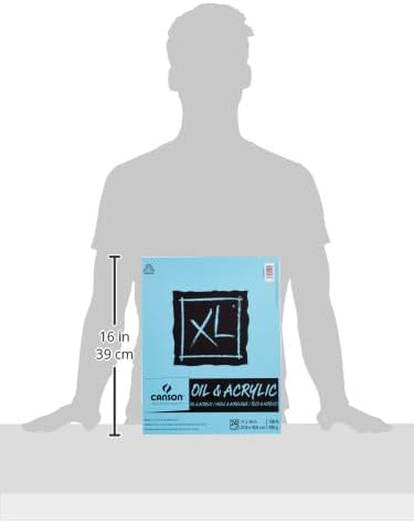 Canson XL Series Oil and Acrylic Paper, Foldover Pad, 11x14 inches, 24 Sheets (136lb/290g) - Artist Paper for Adults and Students...