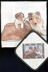 Collie Dish Towel & Potholder...