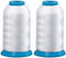 Set of 2 Huge White Spools Bobbin Thread for Embroidery Machine and Sewing Machine - 5500 Yards Each - Polyester -Embroidex 90 Weight...