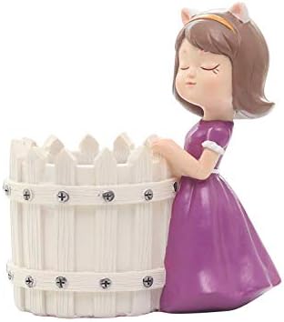 Pretty Girl Flowerpot Resin Purple Dress Succulent Planter Desk Mini Ornament (Idyllic Girl-Pretty)...