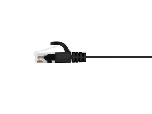 Monoprice Cat5e 25ft Black Flat Patch Cable UTP 30AWG 350MHz Pure Bare Copper Snagless RJ45 Flexboot Series Ethernet Cable...