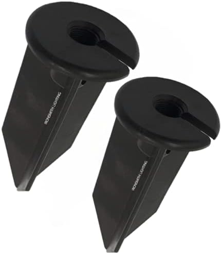 (2 Pack) of HC Lighting - Replacement for 8-Inch In-Ground Stake 1/2" NPT Thread with Side Wire Way for Easy Installation (Large Head Spike W/Wire...