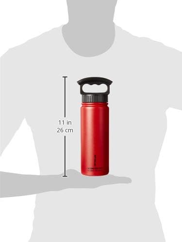 Fifty/Fifty Sport Water Bottle, 3 Finger Wide Mouth Cap, 18 oz/530mL, Cherry Red...