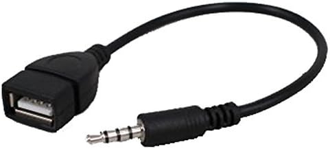 USB Female to 3.5mm Jack Male Audio Converter Adapter (Black)...