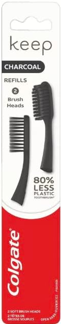 Colgate Keep Replaceable Head Toothbrush, Whitening Starter Kit Charcoal...