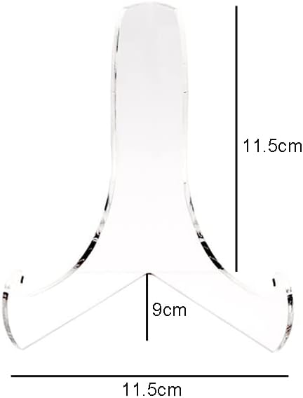 2 Pieces Acrylic Plate Stand 60-Degree Angle Acrylic Book Stand Acrylic Easel Acrylic Plaque Stand Table Top Easel Card Picture Stands Plate Holde...
