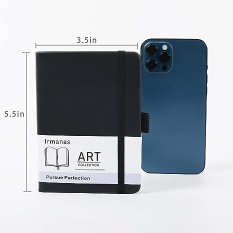 Pocket Notebook, Small Notebook 4.25"x 5.75", Mini Ruled Lined Journal, Smooth College Leather Hard Cover Notebook, Business Gift Office Supplies ...