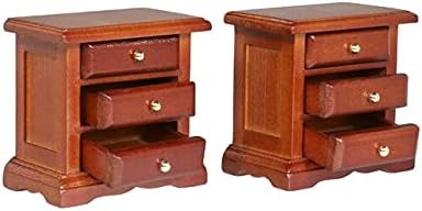 Wooden Dollhouse Night Stands | Set of 2 | Bedside Tables | Dolls House Furniture | 1/12 scale (medium)...